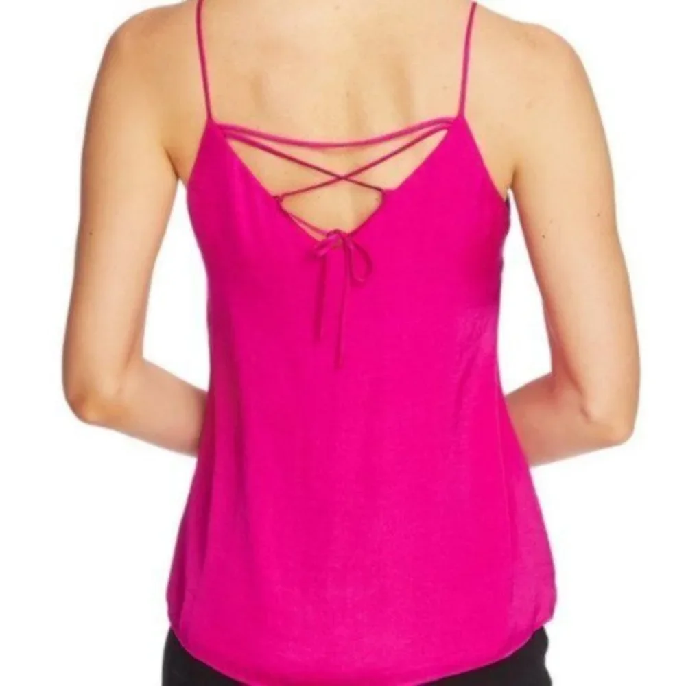 Vince Camuto Lace Up Back Rumpled Satin Camisole_2